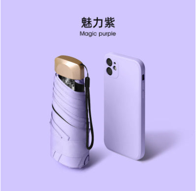 mini sun umbrella pocket rain umbrella vinyl folding UV ultraviolet