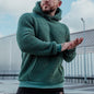 Men's Plush Hoodies Sweatshirt With Big Pocket Fashion Long-sleeved Pullover Hooded Top Solid Clothing