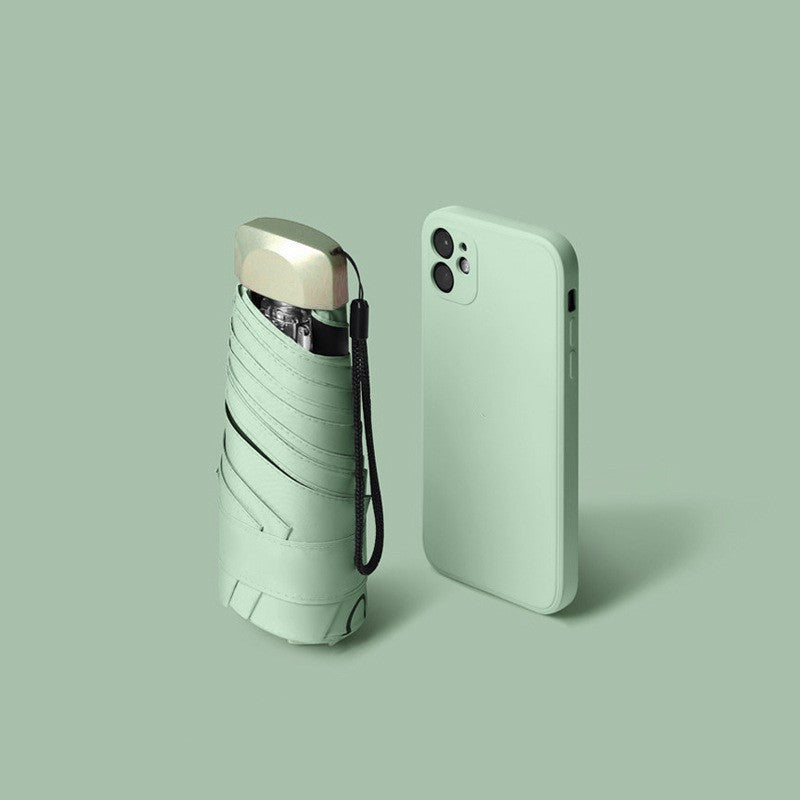 mini sun umbrella pocket rain umbrella vinyl folding UV ultraviolet