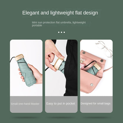 mini sun umbrella pocket rain umbrella vinyl folding UV ultraviolet
