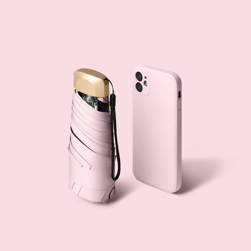 mini sun umbrella pocket rain umbrella vinyl folding UV ultraviolet